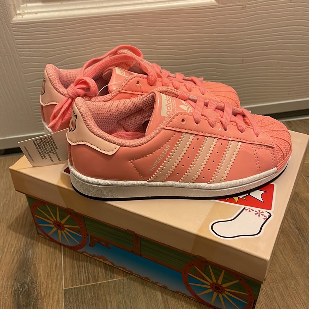 Adidas Toy Story Superstar Sneaker Ham Pink Toddler Size 11 Brand New Rare - Picture 2 of 6